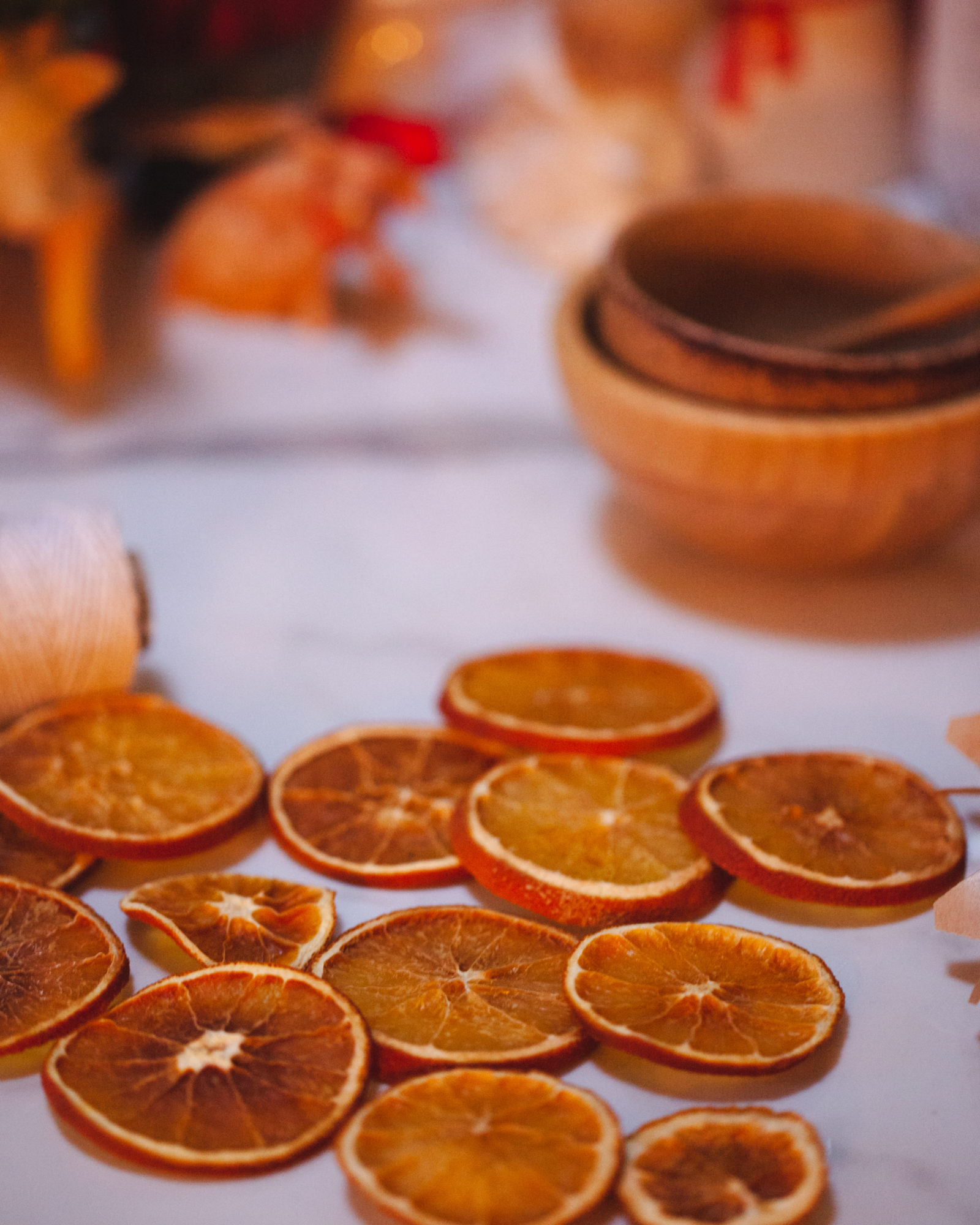 torkade apelsinskivor